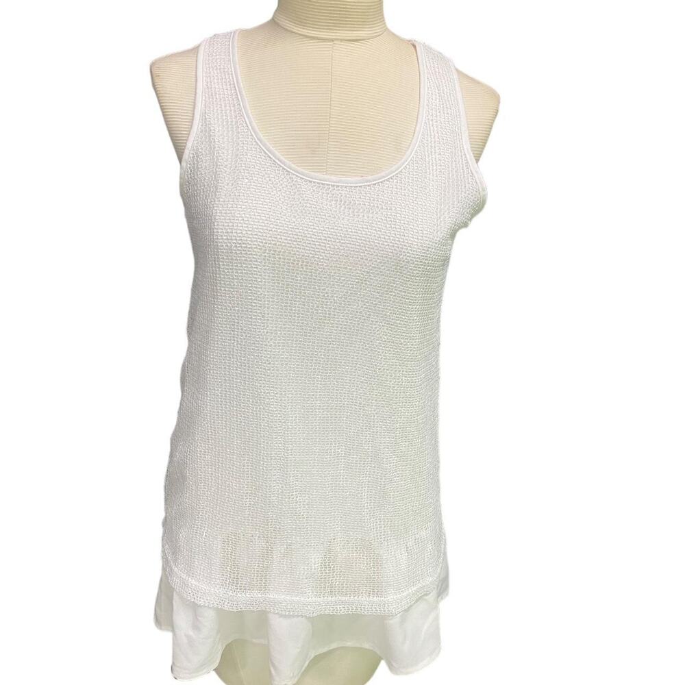White open knit tank top